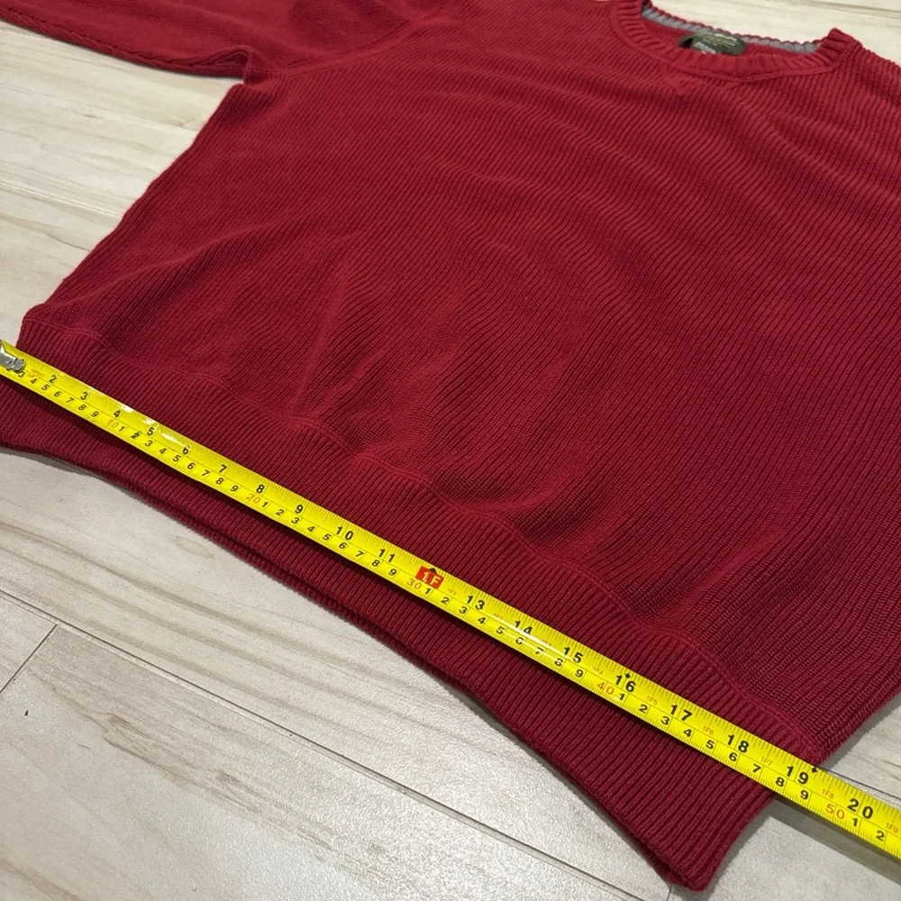 Eddie Bauer Men’s Red 100% Cotton Knit Sweater Size XL